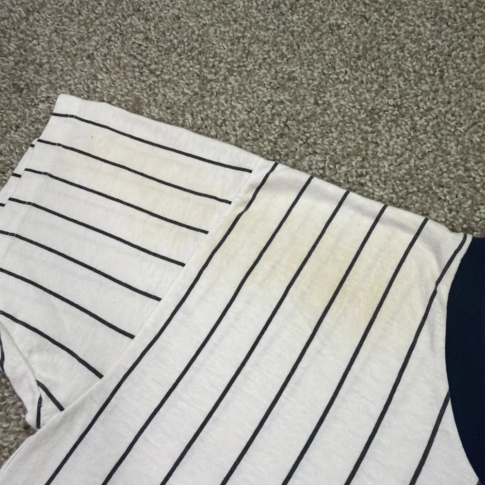 Vintage Yankees Pinstripe Shirt Russell Athletic Medium 90s Classic